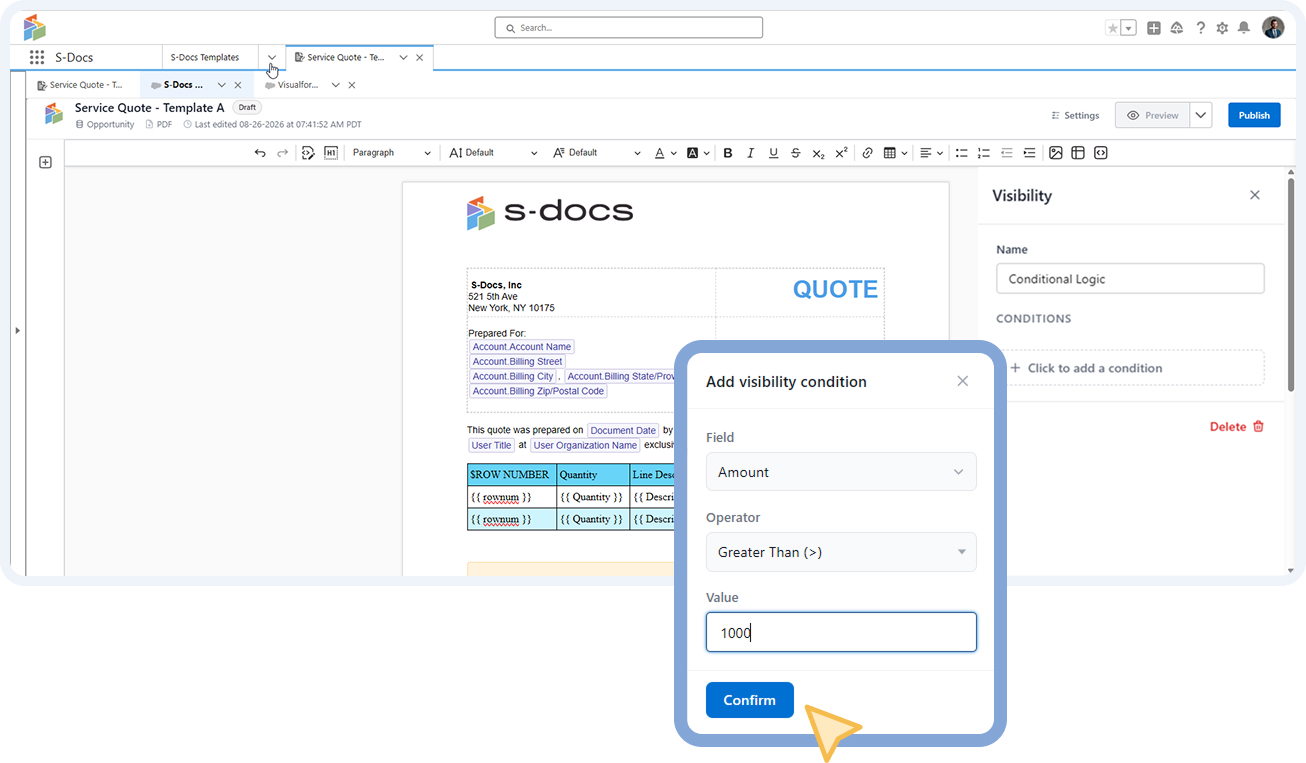 New Template Editor variables