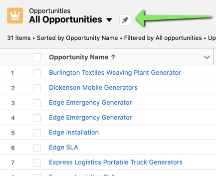 All opportunities pin screenshot