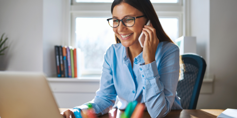 woman on a sales call
