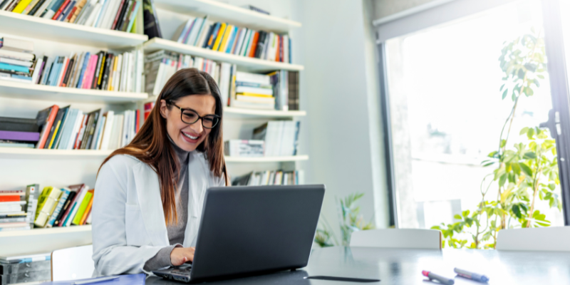 woman on a zoom meeting