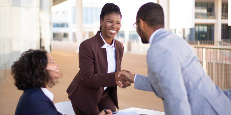 business people shaking hands