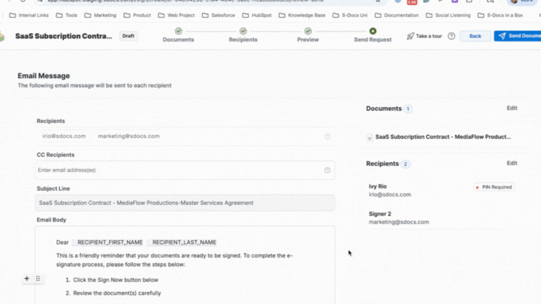 Sned document anitmated GIF